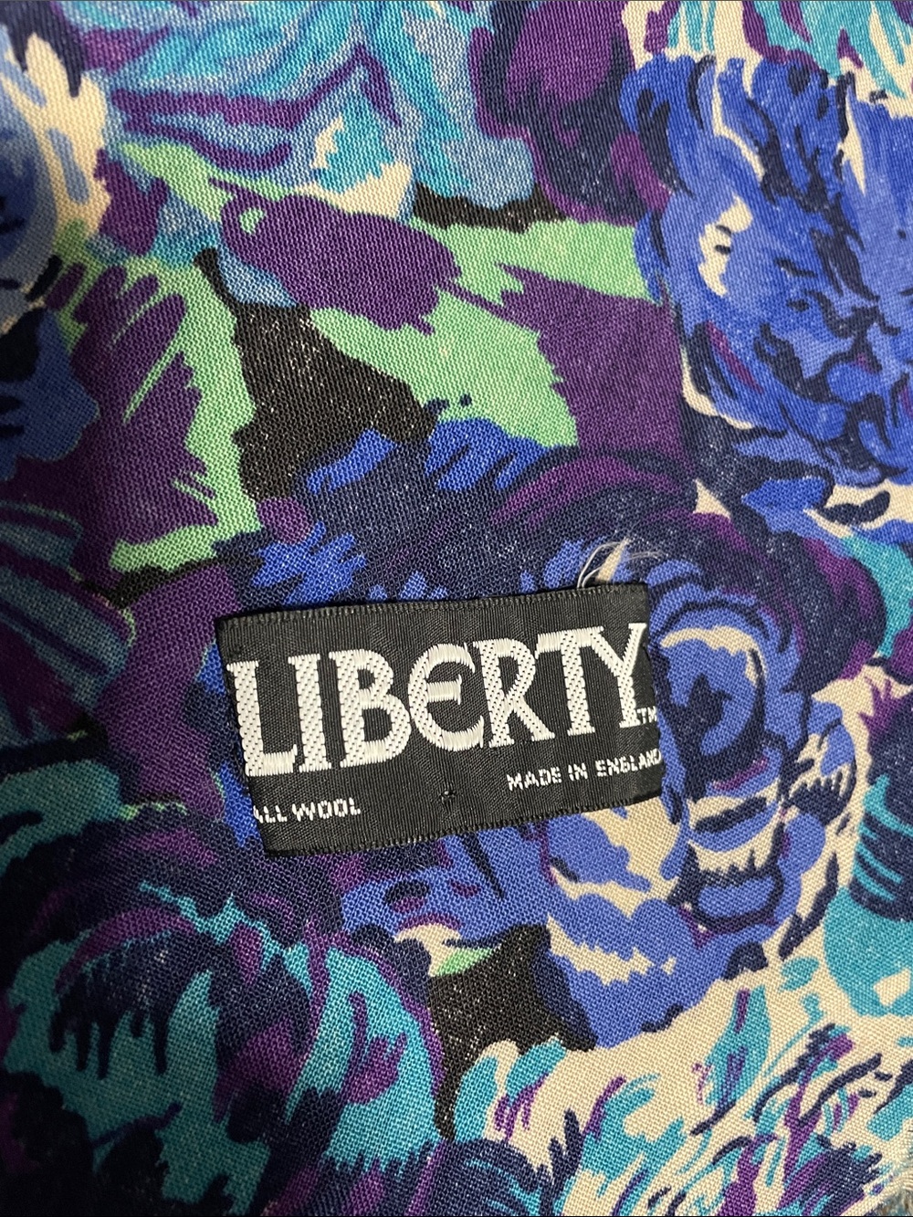 Vintage Liberty Floral Wool Scarf